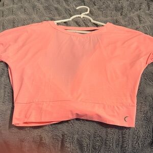 Women's Coral Cropped Tee - Lightweight Athletic Top